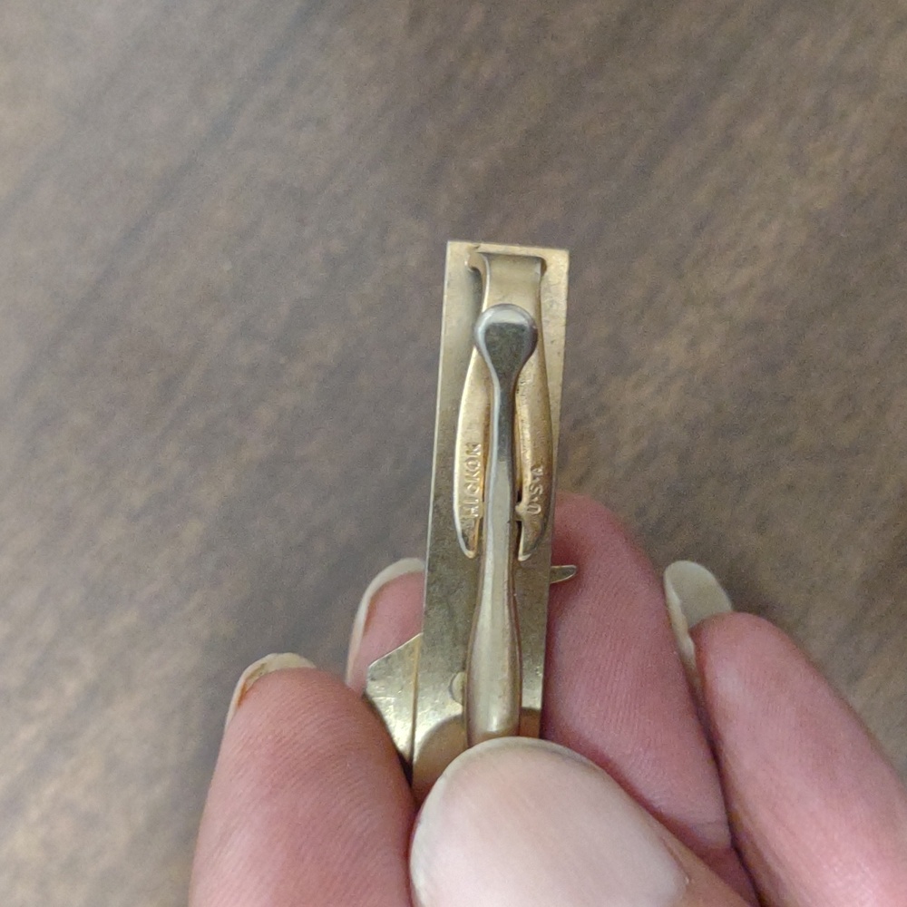 Gold and Brown Sword Fish Tie Clip - Picture 3 of 3